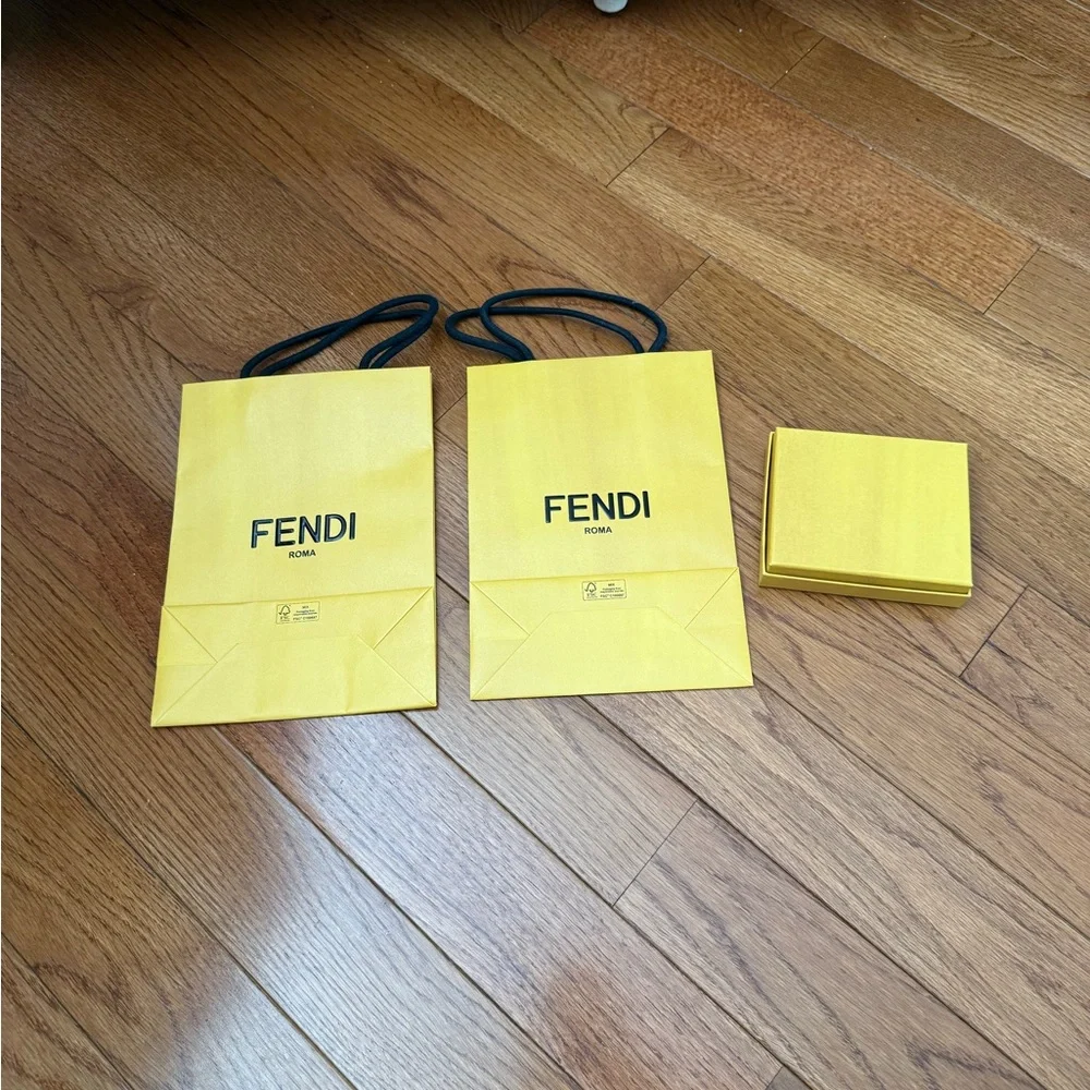 Fendi Gold Shopping Bag with Artistic Tag